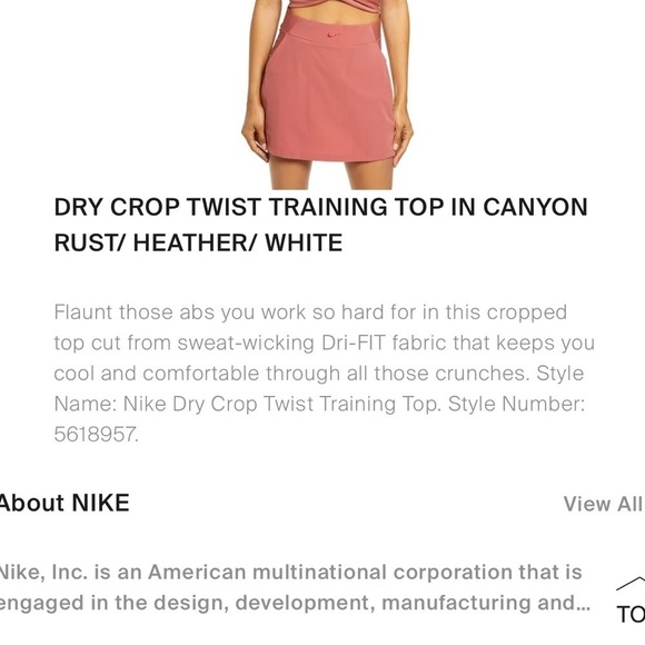 Nike twisted crop top is canyon rust - Picture 4 of 4